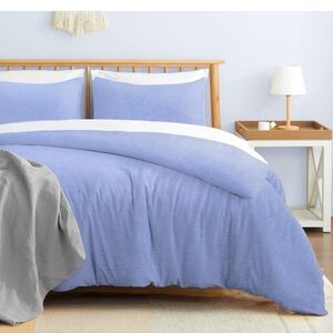 Jersey Knit Duvet Cover Blue Queen Tshirt